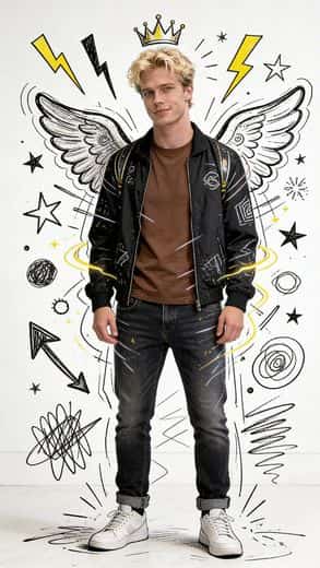 A photo restyled by the Doodles style